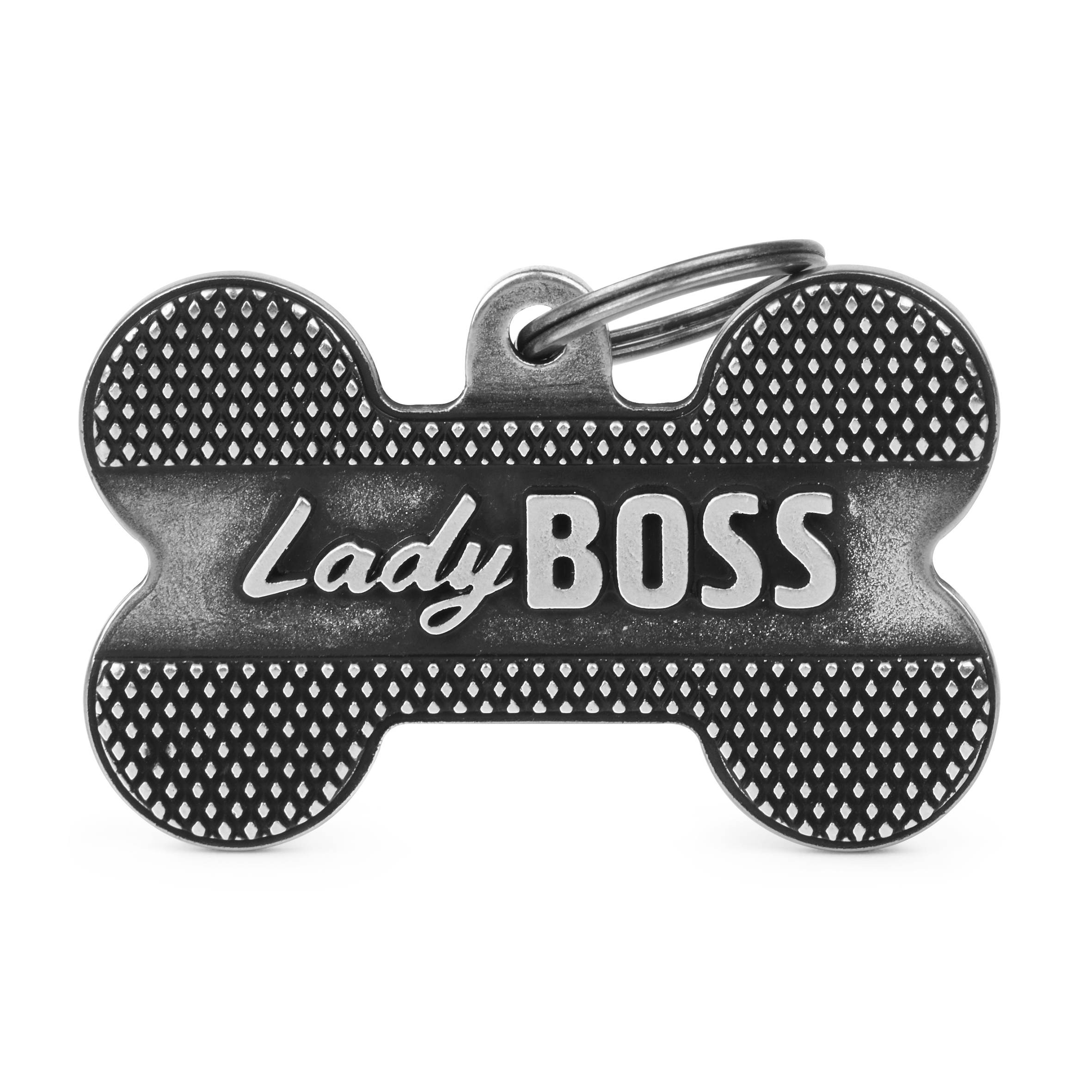 Bronx luu Lady Boss XL 48x31mm hopea MyFamily - Nimi- ja kaiverruslaatat - 058282 - 1