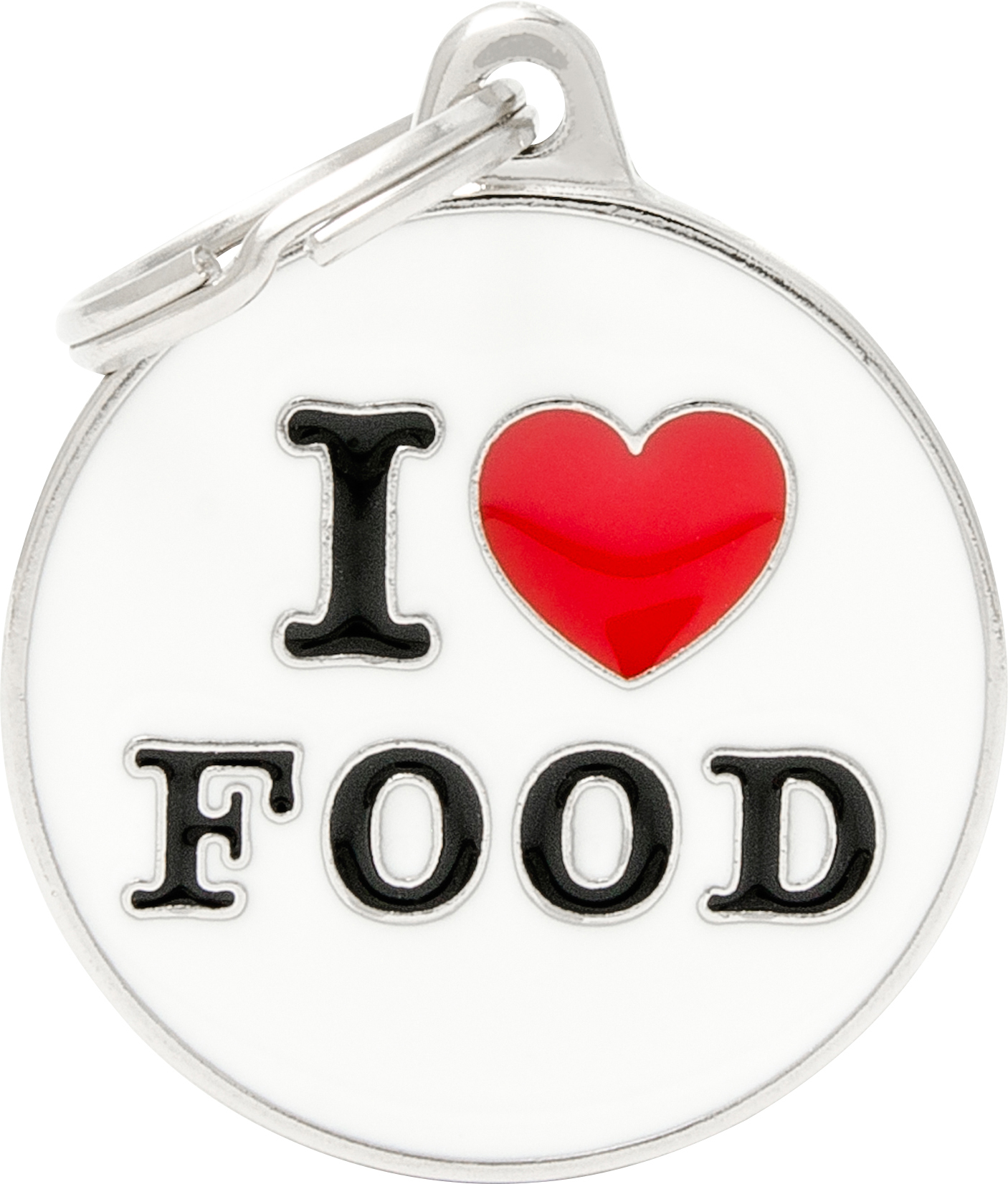 Charms I love food L valkoinen MyFamily - Nimi- ja kaiverruslaatat - 058328 - 1
