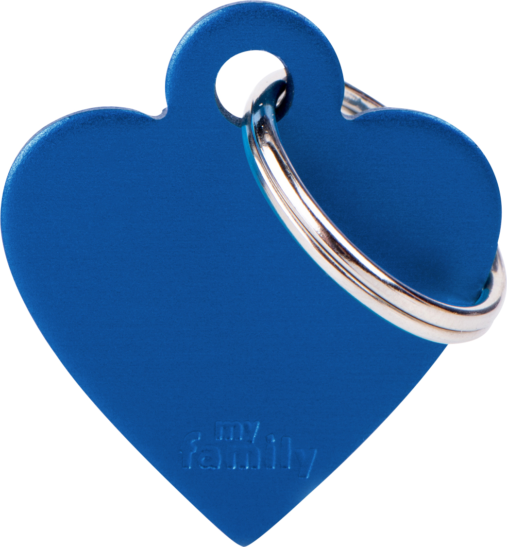 Basic sydän S 25x28mm sininen MyFamily - Nimi- ja kaiverruslaatat - 058175 - 1