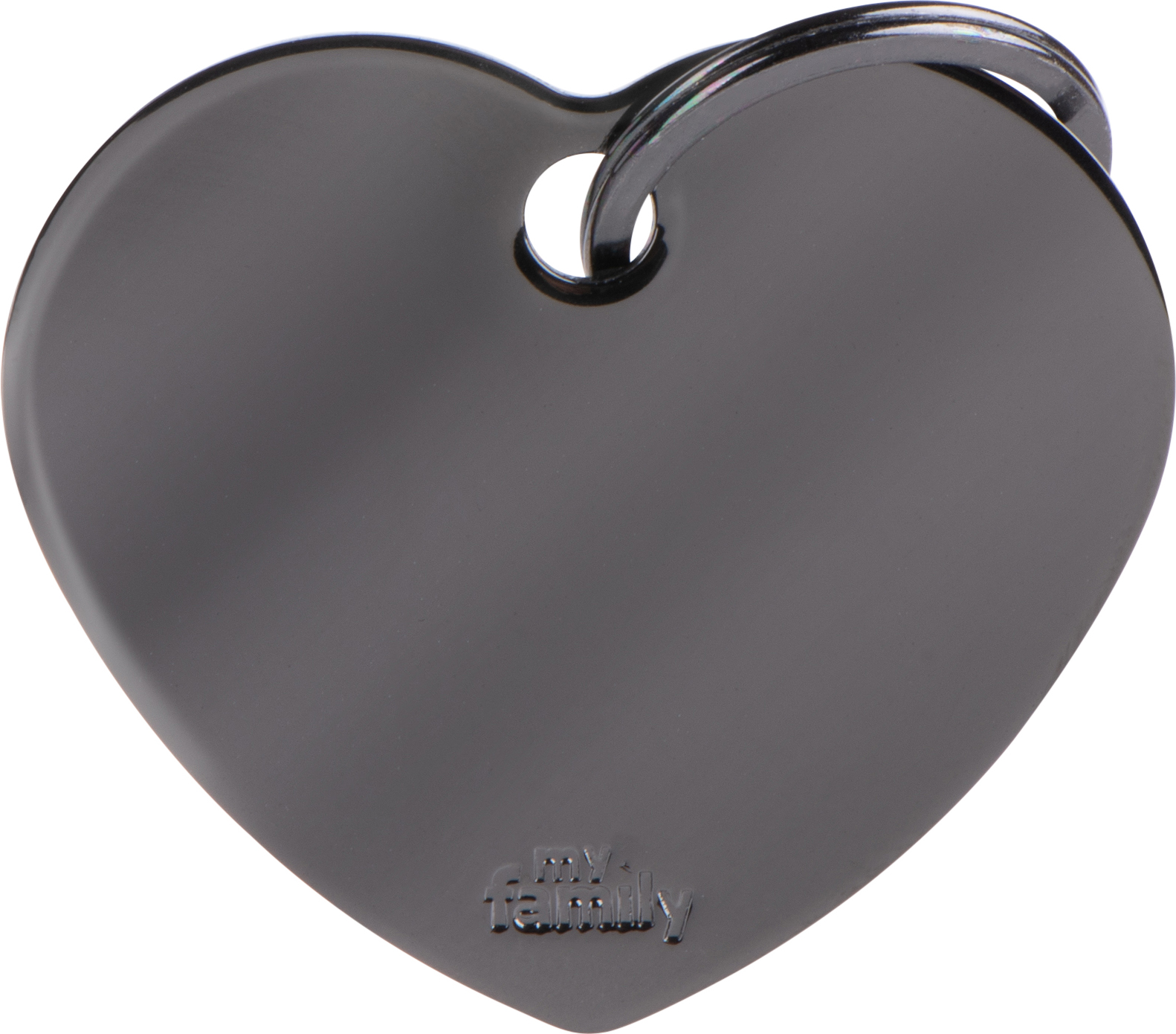 Basic sydän L 37x32mm tummanharmaa MyFamily - Nimi- ja kaiverruslaatat - 058170 - 1