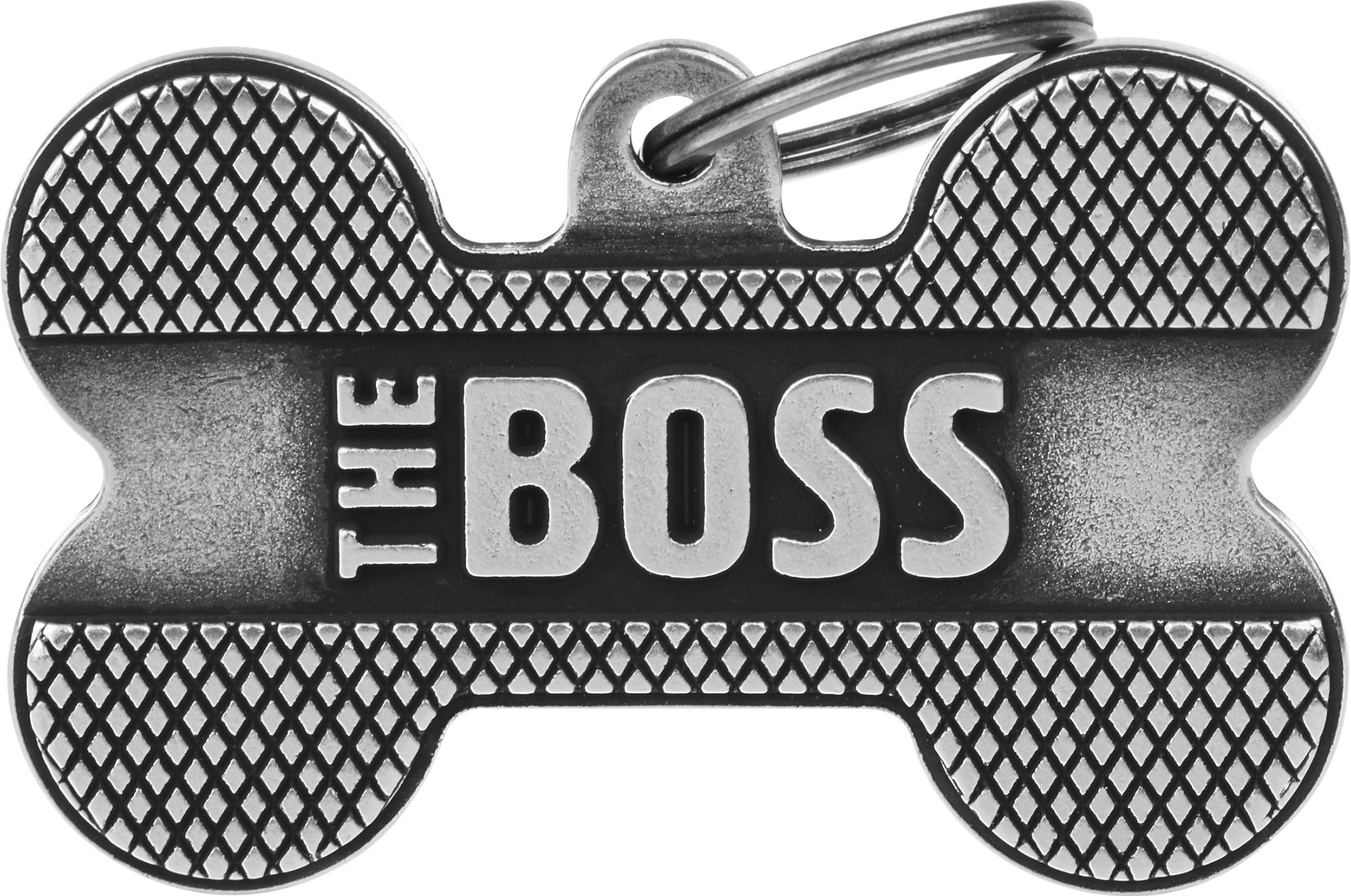 Bronx luu The Boss XL 48x31mm hopea MyFamily - Nimi- ja kaiverruslaatat - 058286 - 1