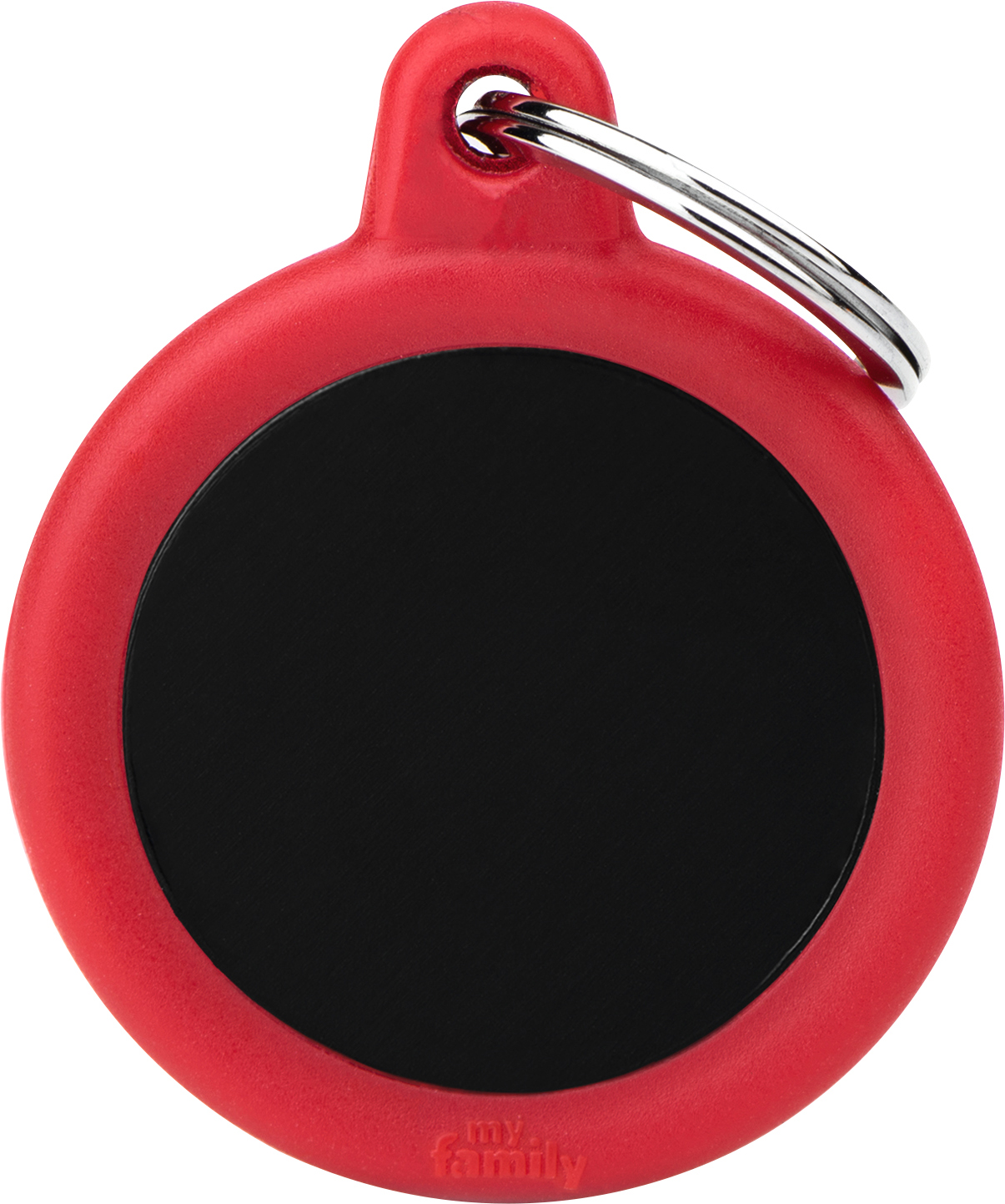 Hush pyöreä 31x38mm musta-punainen MyFamily - Nimi- ja kaiverruslaatat - 058821 - 1