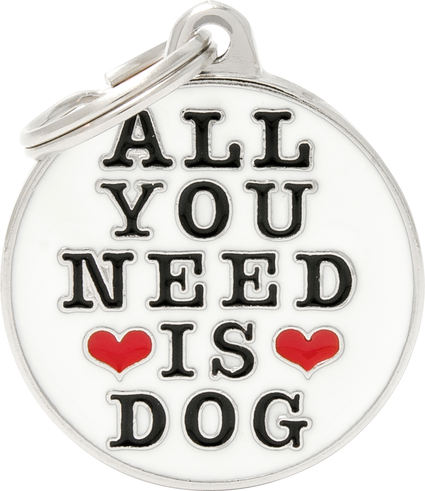 Charms All you need is dog valkoinen MF - Nimi- ja kaiverruslaatat - 058323 - 1