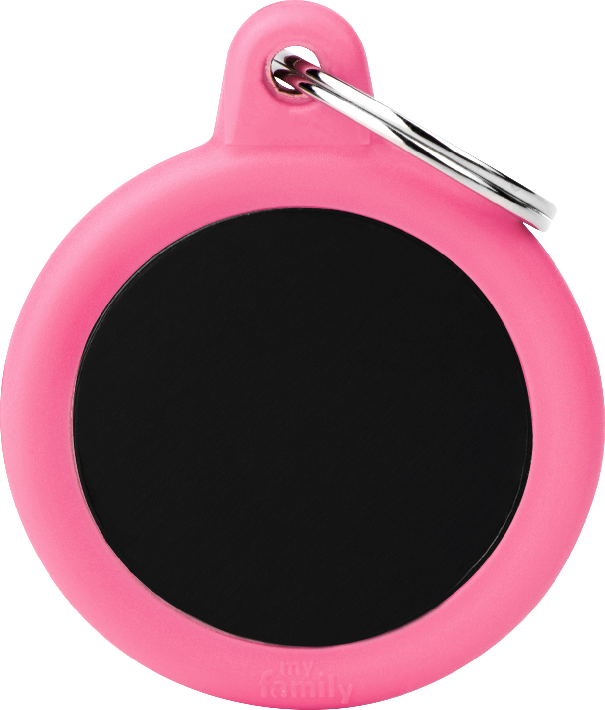 Hush pyöreä 31x38mm musta-pinkki MyFamily - Nimi- ja kaiverruslaatat - 058818 - 1