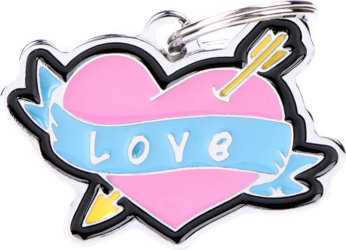 Charms Love sydän nuoli MyFamily - Nimi- ja kaiverruslaatat - 058379 - 1