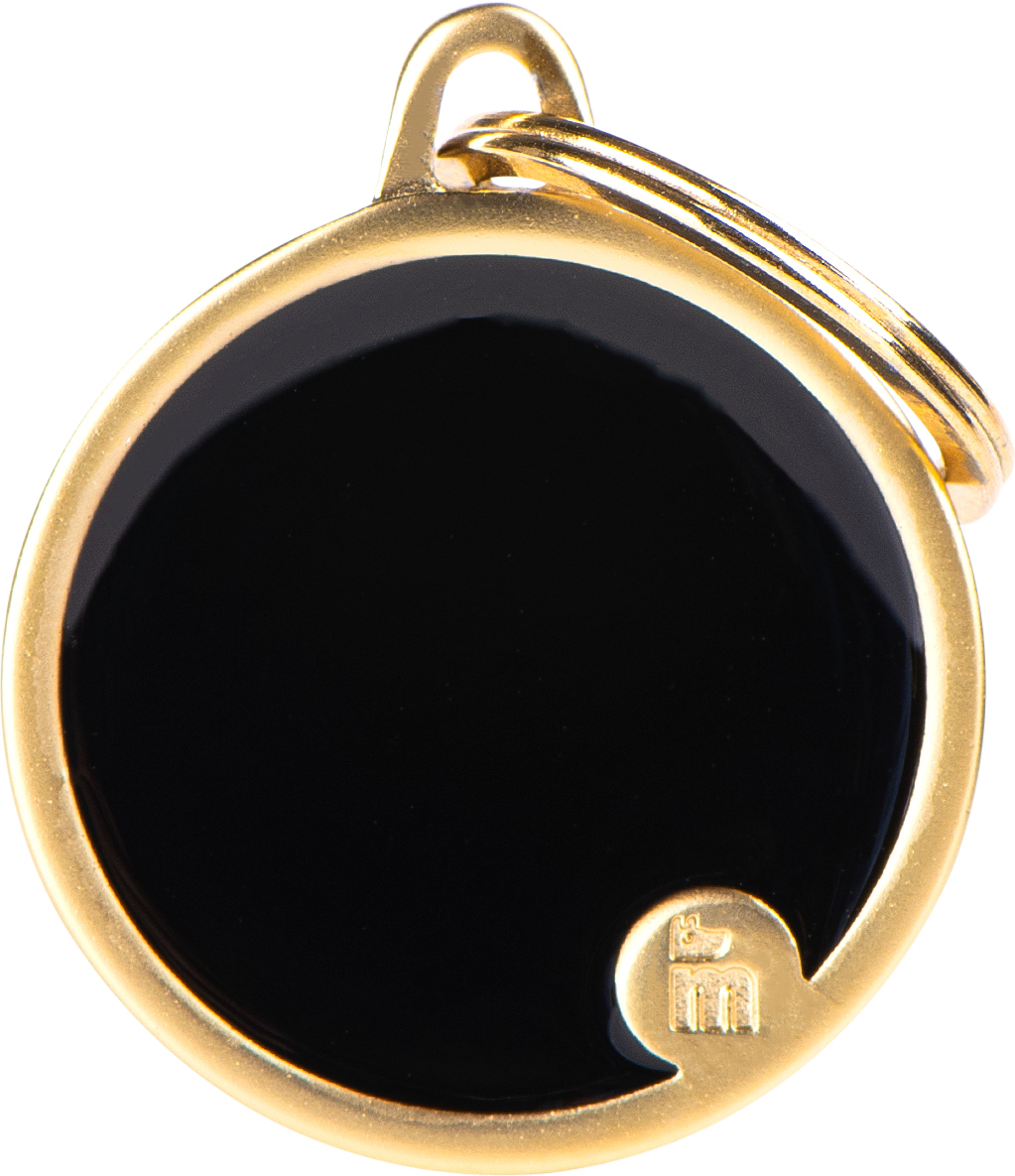 Handmade pyöreä M 26x31mm musta-kulta MyFamily - Nimi- ja kaiverruslaatat - 058752 - 1