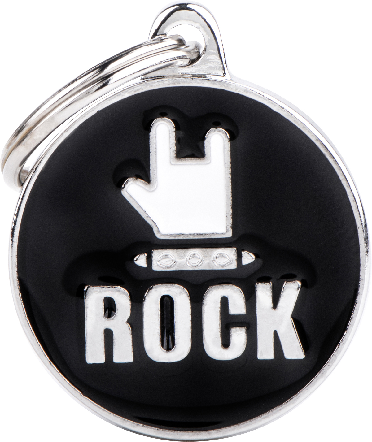 Charms Rock M musta-valkoinen MyFamily - Nimi- ja kaiverruslaatat - 058356 - 1