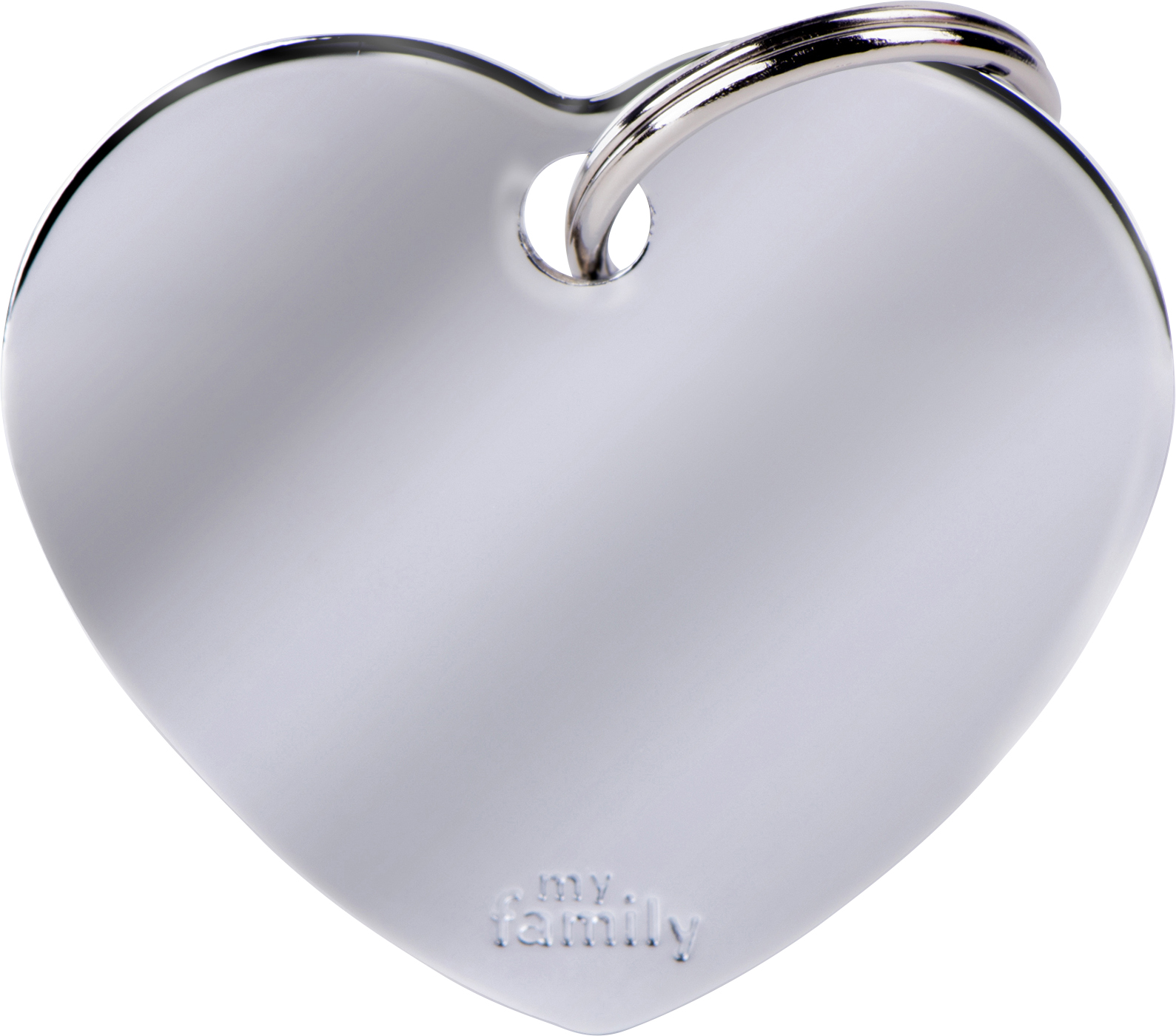 Basic sydän L 37x32mm hopea MyFamily - Nimi- ja kaiverruslaatat - 058160 - 1