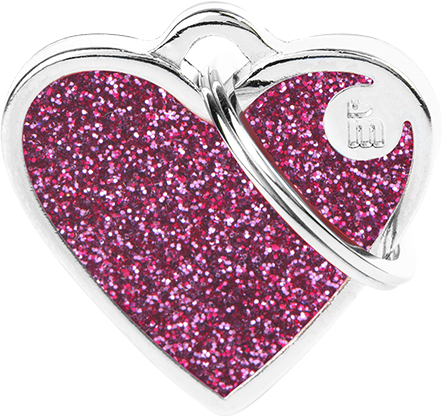 Shine sydän M pinkki MyFamily - Nimi- ja kaiverruslaatat - 058911 - 1