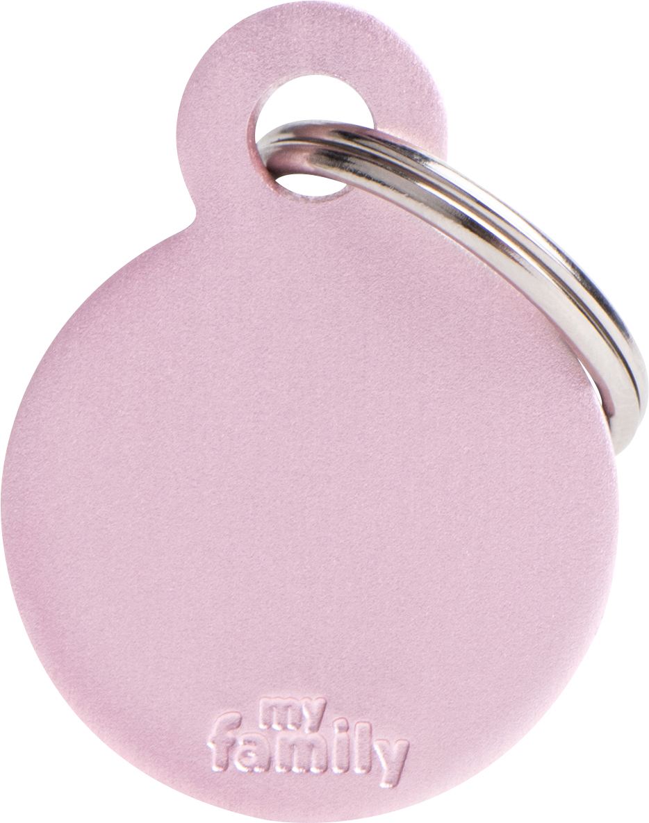 Basic pyöreä S 21x28mm pinkki MyFamily - Nimi- ja kaiverruslaatat - 058200 - 1