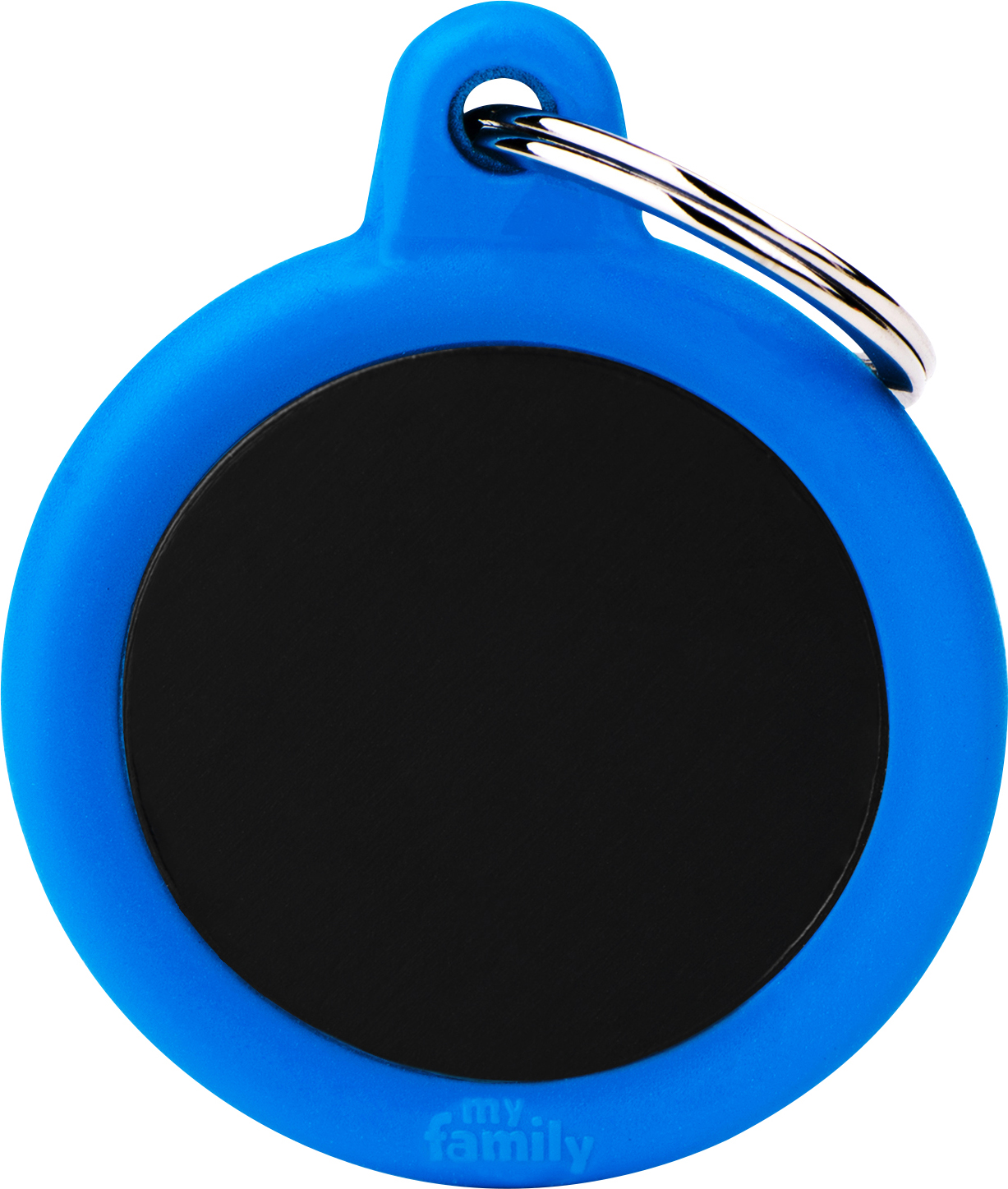 Hush pyöreä 31x38mm musta-sininen MyFamily - Nimi- ja kaiverruslaatat - 058814 - 1