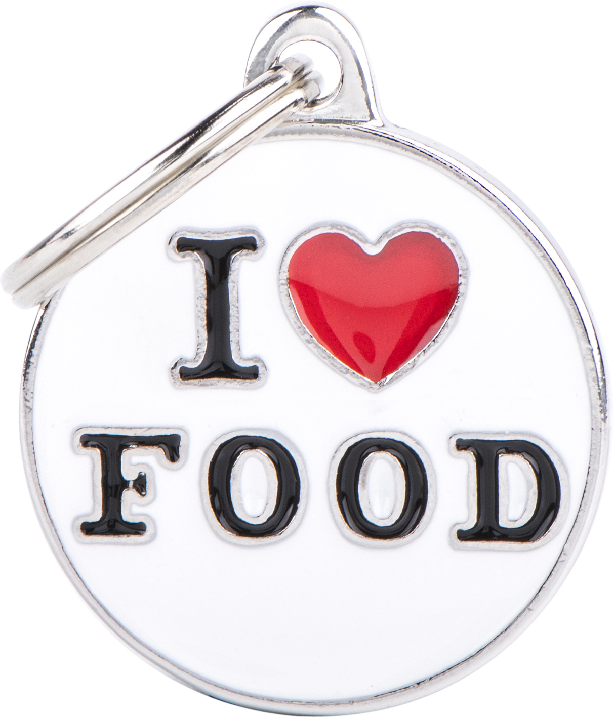 Charms I love food M valkoinen MyFamily - Nimi- ja kaiverruslaatat - 058352 - 1