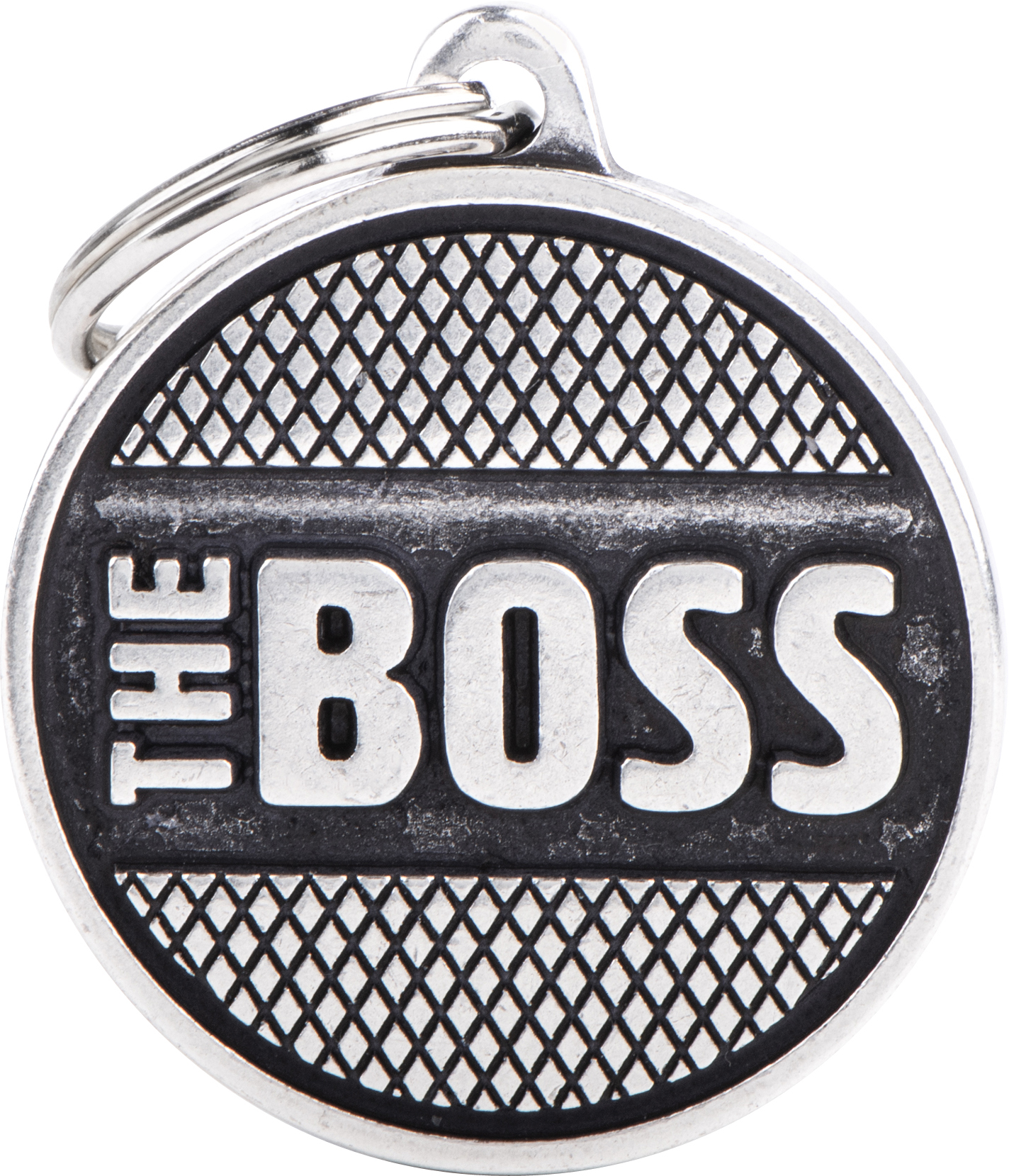 Bronx pyöreä The Boss L hopea MyFamily - Nimi- ja kaiverruslaatat - 058266 - 1