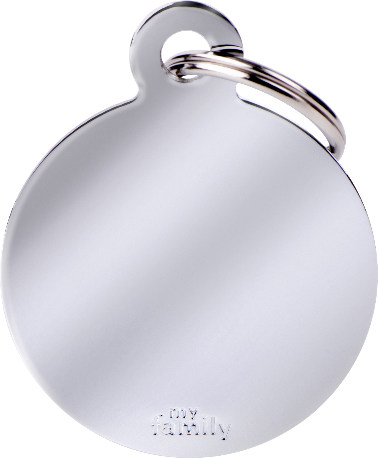 Basic pyöreä L 32x39mm hopea MyFamily - Nimi- ja kaiverruslaatat - 058182 - 1