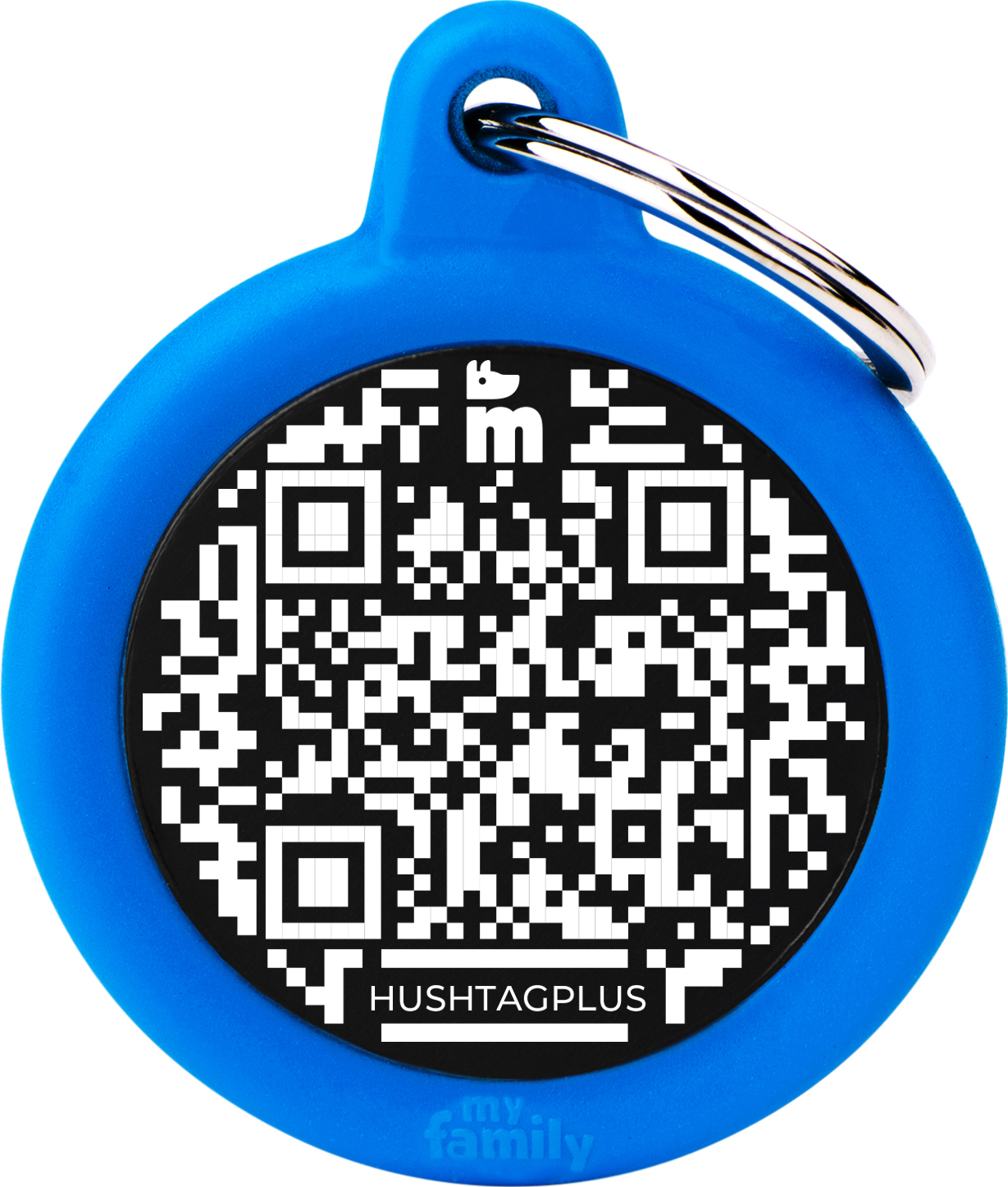 Hush pyöreä QR 31x38mm sininen MyFamily - Nimi- ja kaiverruslaatat - 058815 - 1