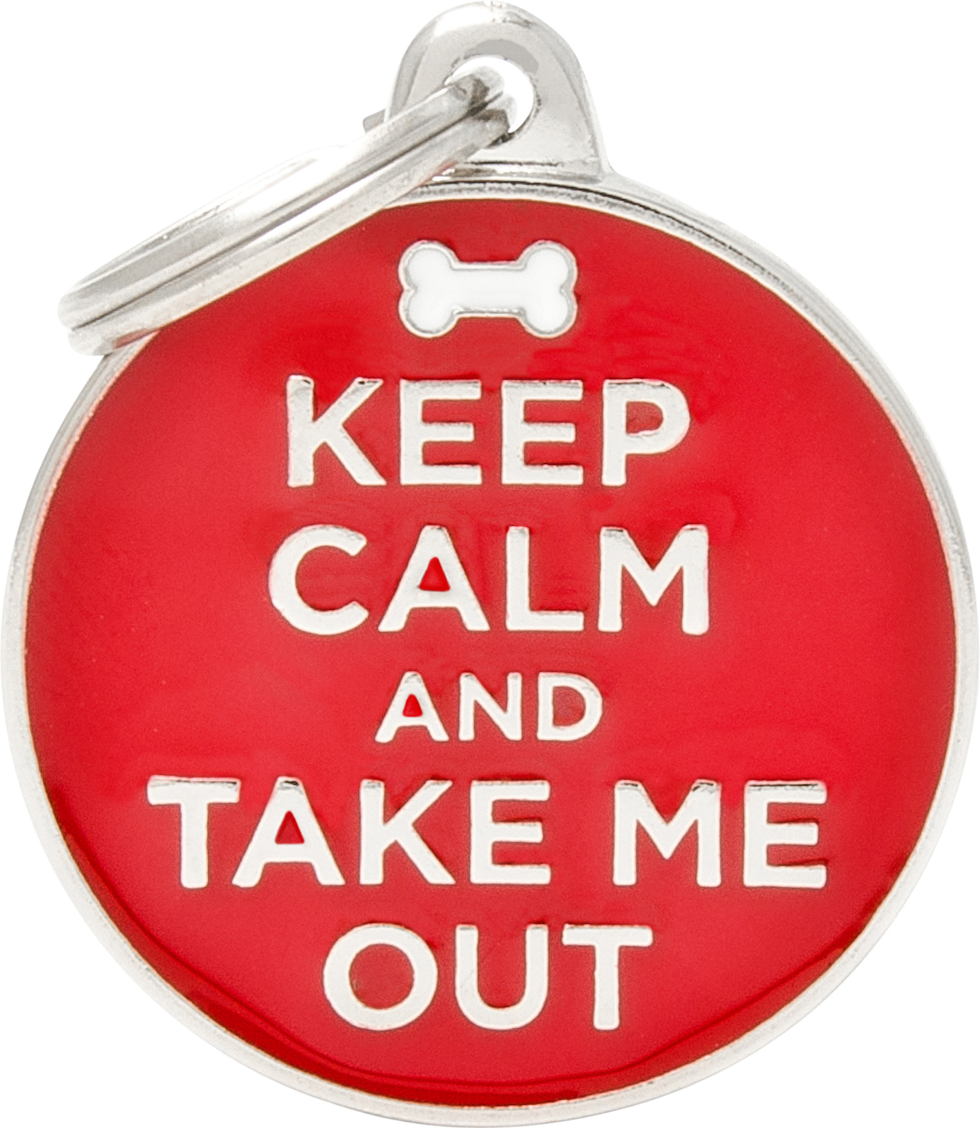 Charms Keep calm and take me out punainen MyFamily - Nimi- ja kaiverruslaatat - 058325 - 1