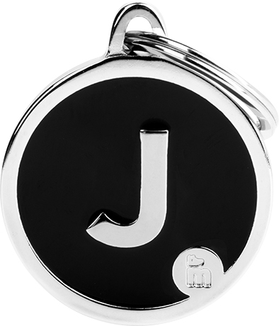 Handmade pyöreä kirjain J musta MyFamily - Nimi- ja kaiverruslaatat - 058858 - 1