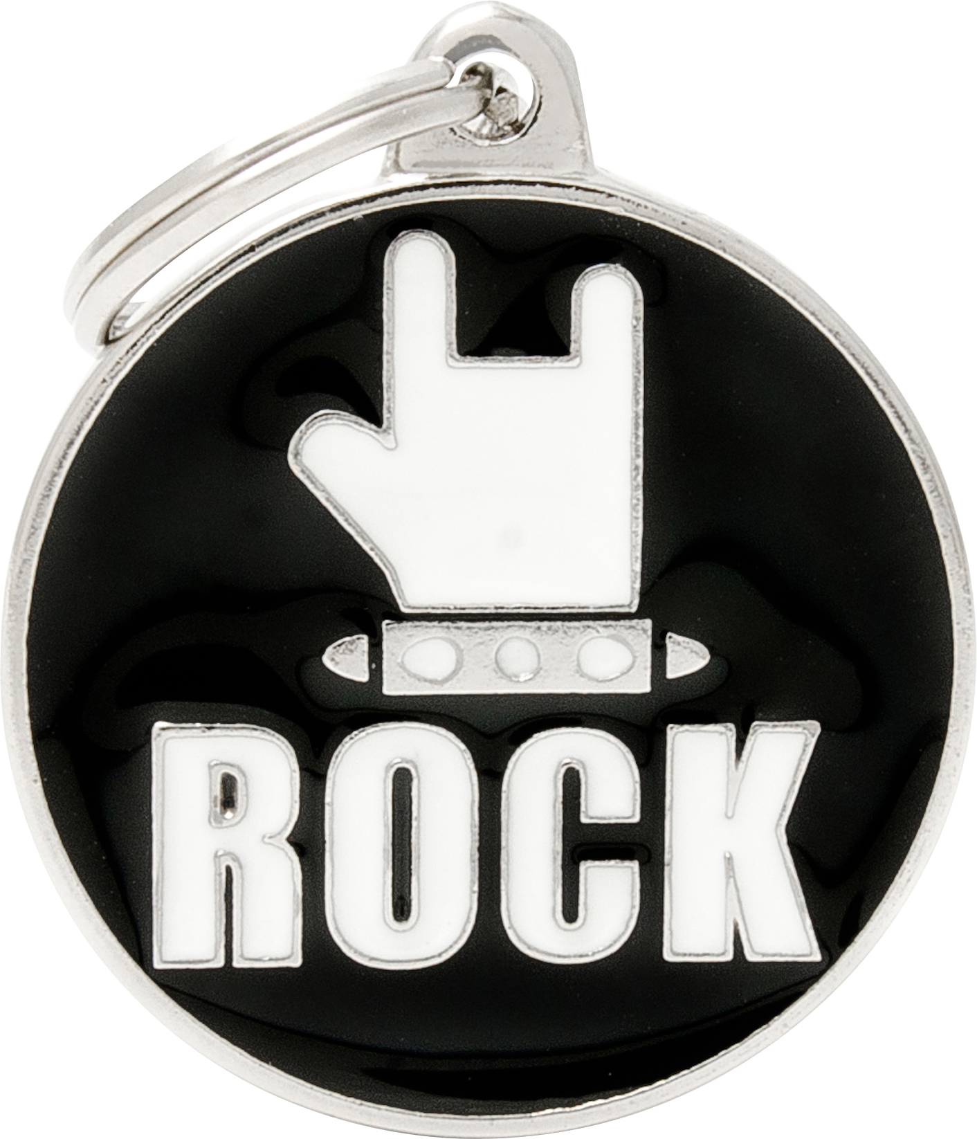 Charms Rock L musta-valkoinen MyFamily - Nimi- ja kaiverruslaatat - 058326 - 1