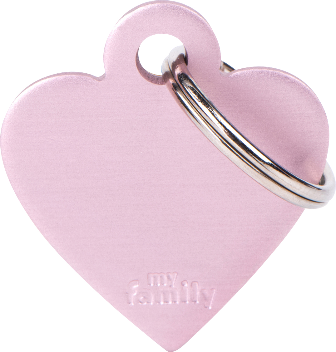 Basic sydän S 25x28mm pinkki MyFamily - Nimi- ja kaiverruslaatat - 058178 - 1