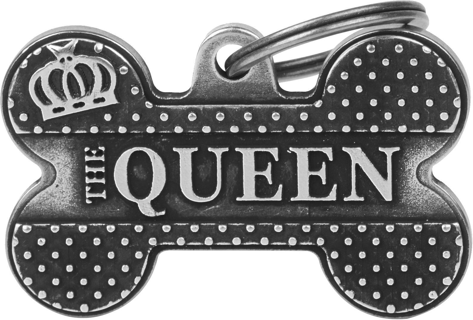Bronx luu Queen XL 48x31mm hopea MyFamily - Nimi- ja kaiverruslaatat - 058290 - 1