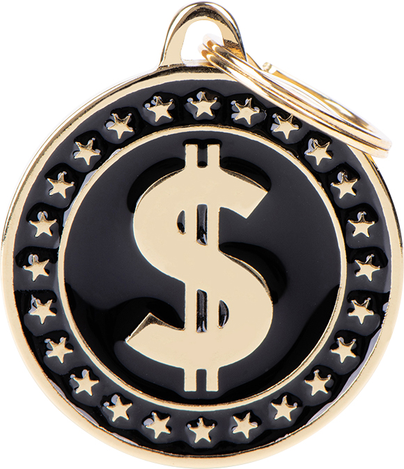 Charms pyöreä dollari MyFamily - Nimi- ja kaiverruslaatat - 058376 - 1