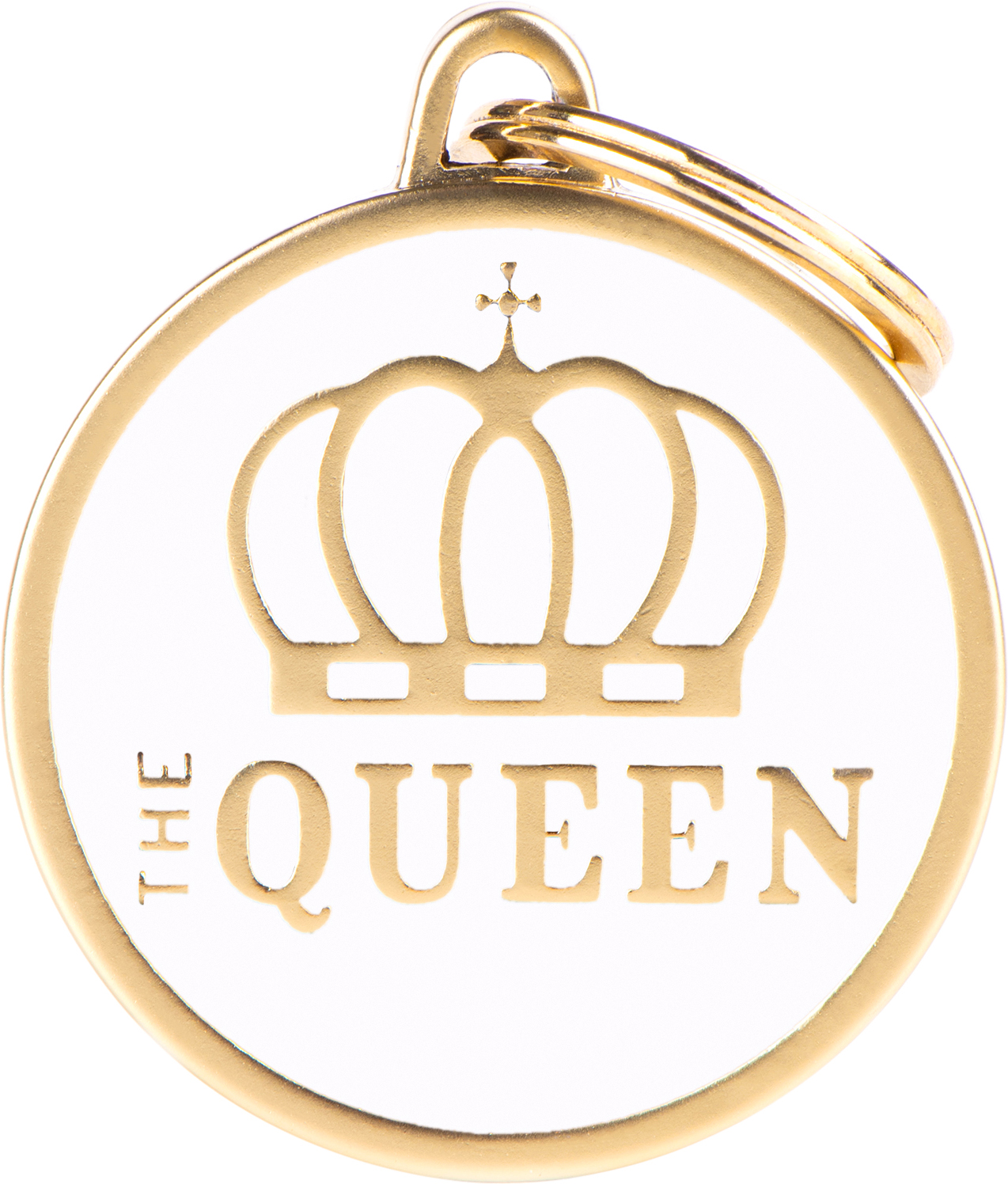 Charms The Queen L valkoinen MyFamily - Nimi- ja kaiverruslaatat - 058363 - 1