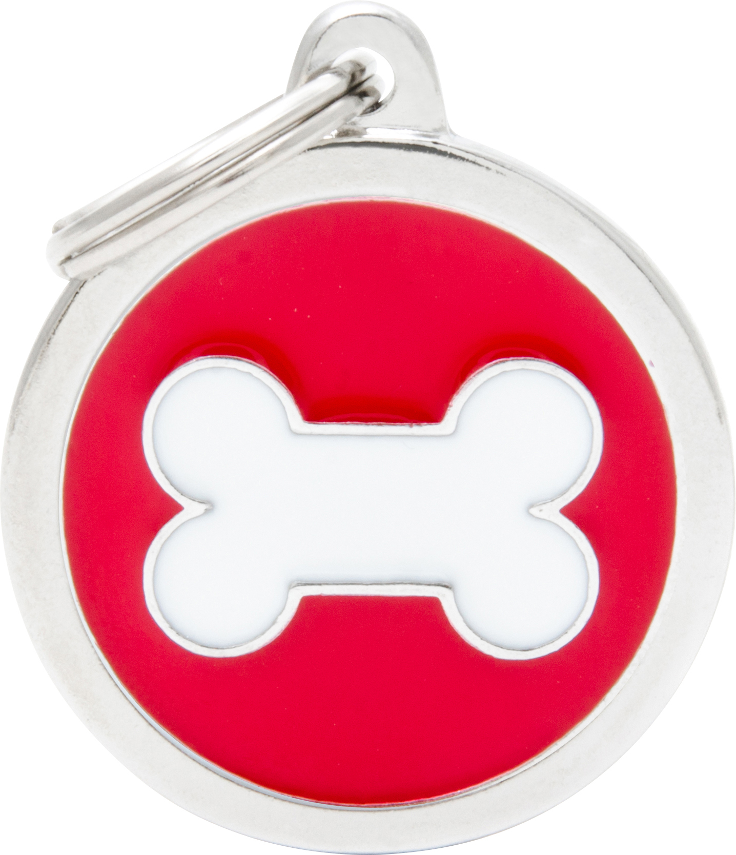 Charms pyöreä luu L puna-valkoinen MyFamily - Nimi- ja kaiverruslaatat - 058331 - 1