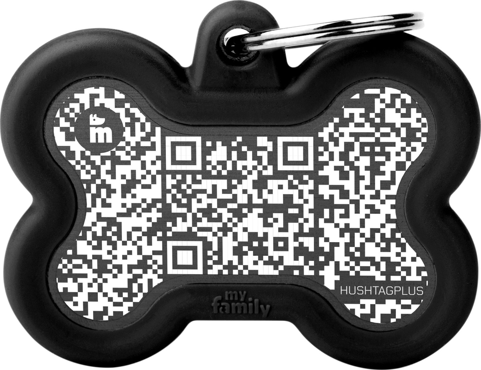 Hush luu L QR musta MyFamily - Nimi- ja kaiverruslaatat - 058796 - 1