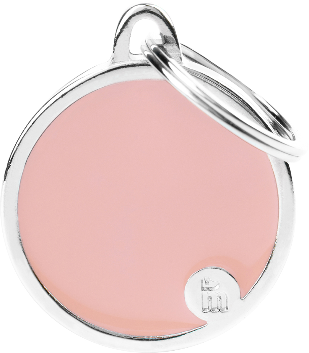 Handmade pyöreä M 26x31mm pinkki MyFamily - Nimi- ja kaiverruslaatat - 058749 - 1